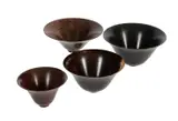 A GROUP OF FOUR VARIOUS TURNED WOOD FOOTED BOWLS Each signed to underside 19cm diameter and smallerProvenance: Purchased from the woodturner, April 2001 by Bert Marsh, sculpture, offered Apr 2022