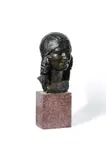 A bronze portrait bust of a woman, mid/early 20th century by Alphonse Saladin, BRONZE, sold Mar 2022