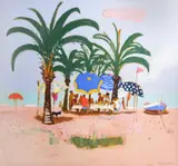 Sunday Lunch under the Palm, Antibes Oil on boardSigned and dated '99 (lower right)54 x 58.5cm (21¼ x 23 in.)Provenance:John Martin Gallery, London by Leon Morrocco, Oil on boardSigned and dated '99, sold Mar 2022