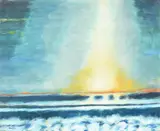 Sea and Evening Sky by John Houston, oil, sold Mar 2022
