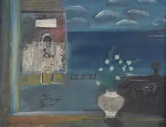 The Vase of Flowers by an Open Window Gouache by John Piper, Gouache, ink, pencil, collage and wash on paperSigned and dated '33, sold Mar 2022