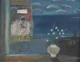 The Vase of Flowers by an Open Window Gouache by John Piper, Gouache, ink, pencil, collage and wash on paperSigned and dated '33, sold Mar 2022