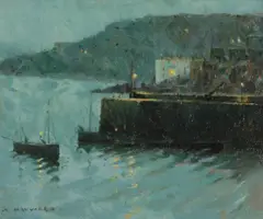 The harbour by Arthur Hayward, Oil on canvas-boardSigned, sold Mar 2022