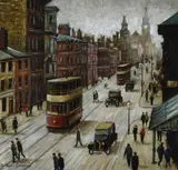Fishergate by Arthur Delaney, oil, sold Mar 2022