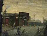 Street Scene - Ancoats by Arthur Delaney, oil, sold Mar 2022