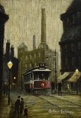 A tram with a mill beyondOil on boardSigned (lower right)23 x 15.5cm (9 x 6 in.)Provenance:The Selwyn Demmy Collection by Arthur Delaney, oil, sold Mar 2022