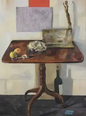 Six skull and sculpture by Michael Ayrton, oil, sold Mar 2022