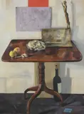 Six skull and sculpture by Michael Ayrton, oil, sold Mar 2022