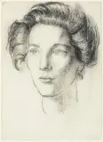 Portrait of a young woman by Frank Dobson, drawing, sold Mar 2022