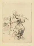 The Old Fiddler (Small Plate) (Bromberg 187)Etching with drypoint, c by Walter Sickert, Etching, offered Mar 2022