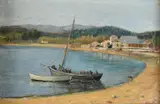 Villagarcia de Arousa Oil on panel Signed F Casal and indistinctly dated (lower right); inscribed (to panel verso) 15.5 x 24cm (6 x 9¼ in.) by F. Casal, Oil on panel, sold Feb 2022
