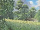 An English meadow by Rudolf Onslow Ford, Oil on board, offered Feb 2022