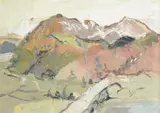 Snowdonia Mountains Oil on paper 15 x 21.5cm (5¾ x 8¼ in.) Provenance: John Martin Gallery, London Please Note: This work is not signed by Fred Yates, Oil on paper, offered Feb 2022