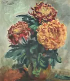 Chrysanthemums by Piet van Wijngaerdt, Oil on canvas, offered Feb 2022