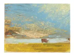 He must be away rambling for I've not seen him since Oil on panel 12 x 16cm (4½ x 6¼ in.) Provenance: John Martin Gallery, London by Melita Denaro, Oil on panel, sold Feb 2022