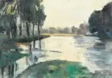The Blackwater River at Lismore Oil on canvas 16.5 x 24.5cm (6¼ x 9½ in.) Provenance: John Martin Gallery, London by Peter Collis, Oil on canvas, sold Feb 2022