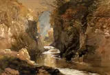 Stream through a ravine by James Baker Pyne, 1841, Watercolour and bodycolour, heightened with white, offered Feb 2022