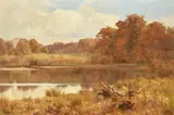 A Silent Pool - Autumn by Edward Wilkins Waite, 1887, watercolor, offered Feb 2022