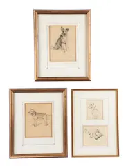 Studies of dogs by Lucy Dawson, Pencil Two signed, the others variously inscribed Various sizes, the largest, offered Feb 2022