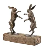 Boxing Hares by John Cox, bronze, sold Feb 2022