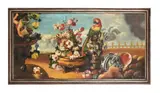 Still life of flowers and fruit by Guiliano Accordi, Oil on canvas, sold Jan 2022