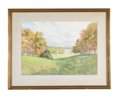 Views of a country estate and the grounds WatercolourEach signed and four dated 1924 Various sizes, the largest 40 x 56cm (15½ x 22 in.) (5) by Hilda Mary Sides, 1924, watercolor, sold Jan 2022