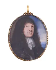 A gentleman by Nicholas Dixon, Watercolour and bodycolour on vellum with playing card backing, oval, sold Dec 2021