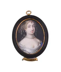 A lady by Nicholas Dixon, Watercolour and bodycolour on vellum, oval, offered Dec 2021