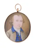 A gentleman by Y Andrew Benjamin Lens, Watercolour on ivory, oval, offered Dec 2021
