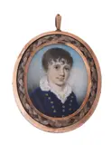 A double-sided portrait of a boy by Y Nathaniel Freese, Watercolour on ivory, oval, sold Dec 2021