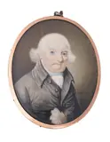 An elderly gentleman by Y Alexander Gallaway, Watercolour on ivory, oval, sold Dec 2021