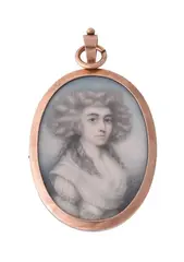 Jane Lascelles by Y Nathaniel Plimer, Watercolour on ivory, oval, sold Dec 2021