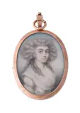 Jane Lascelles by Y Nathaniel Plimer, Watercolour on ivory, oval, sold Dec 2021