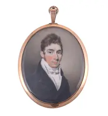 A gentleman by Y George Chinnery, Watercolour on ivory, oval, sold Dec 2021