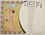 Menu - Diner du 1er Janvier 1921 by Paul Perrin, Ink and watercolour, sold Dec 2021