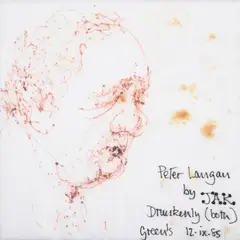 Untitled by Raymond Jackson, Pen and ink on napkin, sold Dec 2021