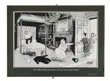 Your Father's always the same at the start of oyster season!' Black and white print 40 x 59cm (15½ x 23 in.) Published in The Mail on Sunday, 3rd September 1989 by Raymond Jackson, print, sold Dec 2021