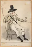 The Mark!! Ink and watercolour Signed and titled (along lower edge) 23 x 15.5cm (9 x 6 in.) Together with three colour prints by the same hand by George Moutard Woodward, Ink and watercolour, sold Dec 2021