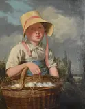 The egg sellerOil on panel25.5 x 19cm (10 x 7¼ in.)Traditionally identified as a portrait of the artist's nieceProvenance:From the collection of Matthew G by Thomas Sword Good, oil, sold Dec 2021