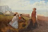 Children on a cliff top overlooking the seaOil on canvas49.5 x 75cm (19¼ x 29½ in.) by Alfred H. Green, oil, offered Dec 2021