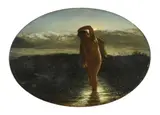 The Bather by Paul Falconer Poole, Oil on panel, oval Indistinctly inscribed, offered Dec 2021