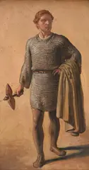 A knight by Constantin Hansen, oil, sold Dec 2021