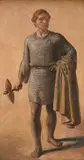 A knight by Constantin Hansen, oil, sold Dec 2021