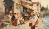 A Venetian Backwater by Oliver Rhys, 1888, oil, sold Dec 2021