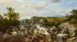 Highland river landscapeOil on canvasSigned (lower left)73 x 136cm (28½ x 53½ in.)Condition Report: The canvas has been lined by John Brandon Smith, oil, sold Dec 2021