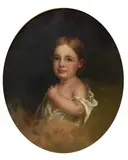 Louise Jevis and another portrait of a young girl by William S. Jewett, oil, sold Dec 2021