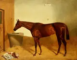 Portrait of the race horse by Emil Adam, 1895, oil, sold Dec 2021