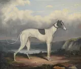 A greyhound in a landscape by Henry Bernard Chalon, Oil on canvasBears signature, sold Dec 2021