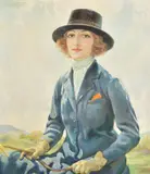 The Trainer's Daughter by Daniel Pender Davidson, oil, offered Dec 2021