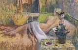 Study of reclining nude by Dennis Gilbert, oil on canvas, sold Feb 2023